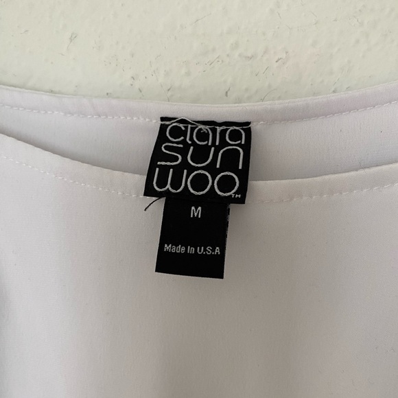 CLARA SUN WOO White Cold Shoulder Top - Picture 3 of 4